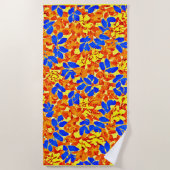 Chic Color Burst Foliage Muster Strandtuch (Vorderseite)