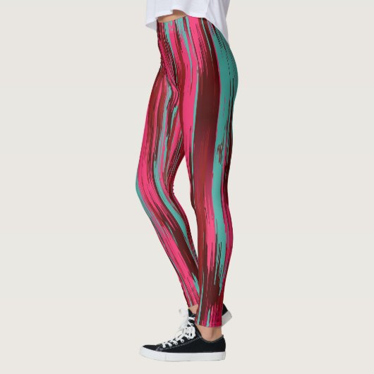 Chic Colorful Abstract Red &Pink Leggings (Links)