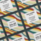 Chic Colorful Curvy Waves Handmade Rabattkarte