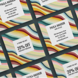 Chic Colorful Curvy Waves Handmade Rabattkarte