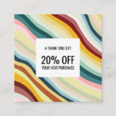 Chic Colorful Curvy Waves Handmade Rabattkarte (Vorderseite)