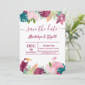 Chic Colorful Flamenco Dschungel Einladung (Stehend Vorderseite)