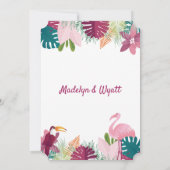 Chic Colorful Flamenco Dschungel Einladung (Rückseite)