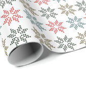 Chic Colorful Four Poinsettias Motif Geschenkpapier (Rolleneckpunkt)