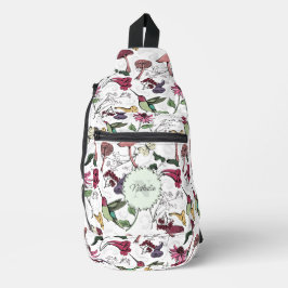 Chic Colorful Garden Hummingbird Floral Sling Bag