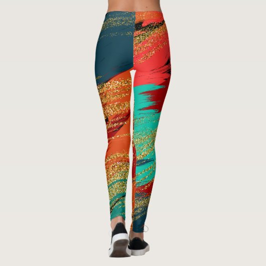 Chic Colorful Glitzer Leggings (Rückseite)
