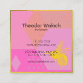 Chic Colorful Gold Bee Beruflich Quadratische Visitenkarte (Rückseite)