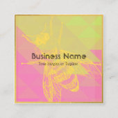 Chic Colorful Gold Bee Beruflich Quadratische Visitenkarte (Vorderseite)