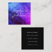 Chic Colorful Grunge Cursive Text Quadratische Visitenkarte (Vorne/Hinten)