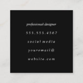 Chic Colorful Grunge Cursive Text Quadratische Visitenkarte (Rückseite)