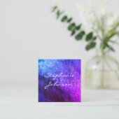 Chic Colorful Grunge Cursive Text Quadratische Visitenkarte (Stehend Vorderseite)