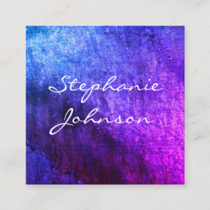 Chic Colorful Grunge Cursive Text Quadratische Visitenkarte