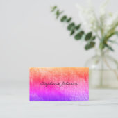 Chic Colorful Grunge Cursive Text Visitenkarte (Stehend Vorderseite)