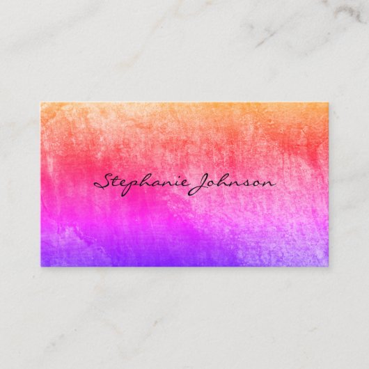 Chic Colorful Grunge Cursive Text Visitenkarte (Vorderseite)