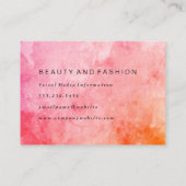 Chic Colorful Grunge Visitenkarte (Rückseite)