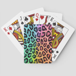 Chic Colorful Leopard Muster Spielkarten