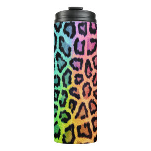 Chic Colorful Leopard Muster Thermosbecher