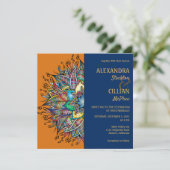 Chic Colorful Mandala Wedding Einladung (Stehend Vorderseite)