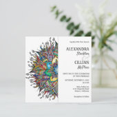 Chic Colorful Mandala Wedding Einladung (Stehend Vorderseite)