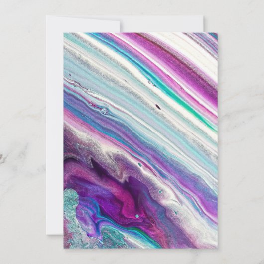 Chic Colorful Marmor Bridal Dusche Einladung (Rückseite)