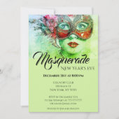 Chic Colorful Masquerade Party Einladung (Vorderseite)