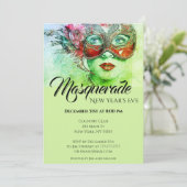 Chic Colorful Masquerade Party Einladung (Stehend Vorderseite)