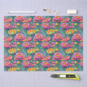 Chic Colorful Pink Lotus Blume Botanische Vegetati Seidenpapier (Handwerk)