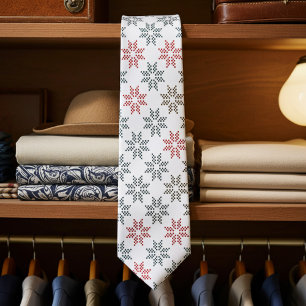 Chic Colorful Poinsettia Motif Christmas Neck Tie Krawatte