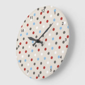 Chic Colorful Polka Dots Muster Große Wanduhr (Winkel)