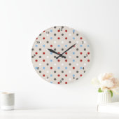 Chic Colorful Polka Dots Muster Große Wanduhr (Zuhause)