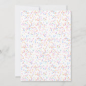 Chic Colorful Rainbow Confetti Wedding Einladung (Rückseite)