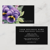 Chic Colorful Spring Stiefmütterchen Black Busines Visitenkarte (Vorne/Hinten)