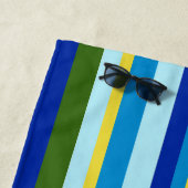 Chic Colorful Stripes Monogram Name Summer Strandtuch (Beispiel)