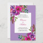 Chic Colorful Watercolor Blume Sommerhochzeit Einladung (Vorderseite)