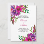 Chic Colorful Watercolor Blume Sommerhochzeit Einladung (Vorderseite)