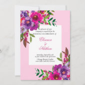 Chic Colorful Watercolor Blume Sommerhochzeit Einladung (Vorderseite)