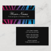 Chic Colorful Zebra Stripes Business Cards Visitenkarte (Vorne/Hinten)