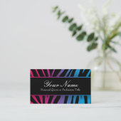Chic Colorful Zebra Stripes Business Cards Visitenkarte (Stehend Vorderseite)