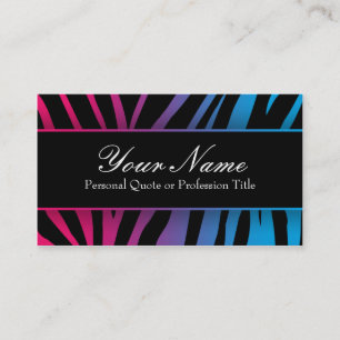 Chic Colorful Zebra Stripes Business Cards Visitenkarte