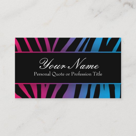 Chic Colorful Zebra Stripes Business Cards Visitenkarte (Vorderseite)