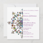 Chic Colors Mandala Bridal Dusche Einladung (Vorderseite)