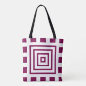 Chic Concentric Squares Lila und Black Tote Bag Tasche (Rückseite)