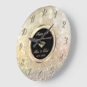 Chic Confetti Bokeh 50th Wedding Anniversary Große Wanduhr (Winkel)