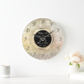 Chic Confetti Bokeh 50th Wedding Anniversary Große Wanduhr (Zuhause)