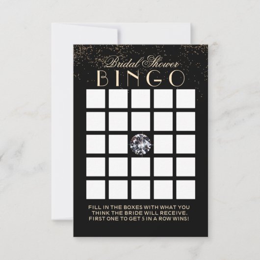 Chic Confetti Diamond Brautparty Bingo Cards (Vorderseite)