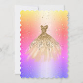 Chic Confetti Dots, Chic Dress Quinceañera Einladung (Rückseite)