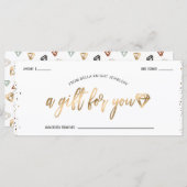 Chic Confetti & Gold Diamond Gem Geschenkgutschein (Vorne/Hinten)