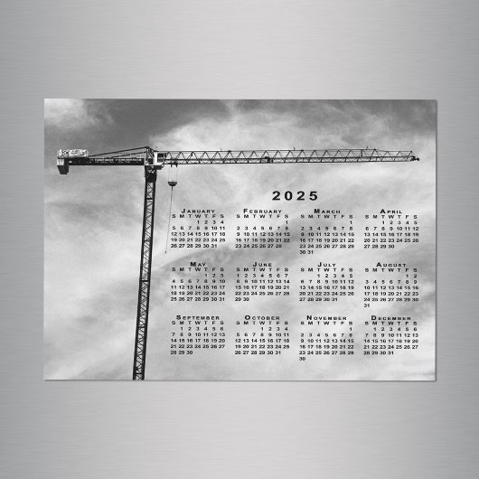 Chic Construction Crane Foto 2025 Calendar Magnet