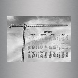 Chic Construction Crane Foto 2026 Calendar Magnet