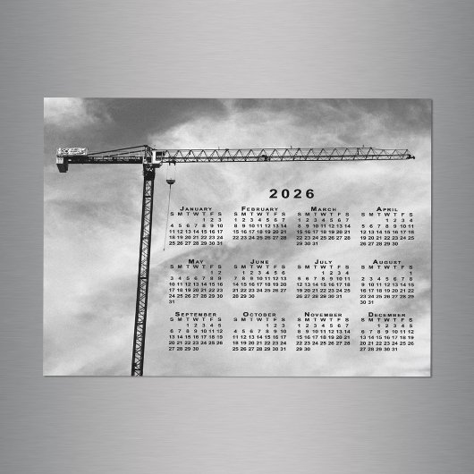 Chic Construction Crane Foto 2026 Calendar Magnet